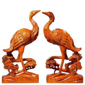 Bai Nian Hao He Swan Lacquerware Carved Wood Symbolizing Purity Elegance Peace Serenity Love Loyalty GU YI J49