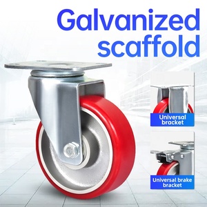 mittellaufwand rot 4 zoll rad lager flachwagen anhänger walze möbel allgemeiner zweck stumme universelle bremsscheiben - Product Image 6