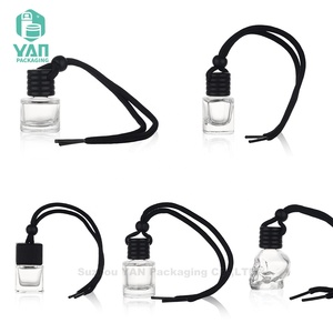 YAN Packaging'<strong>s</strong> Fashionable <strong>Square</strong> 8ml 9ml <strong>Diffuser</strong> Car Air Freshener Hanging Perfume Glass Bottle Wood Cap Multiple Skull - Product Image 6