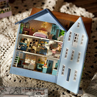 Kit de maison de poupée en bois 3D à construire soi-même, maison miniature avec portes ouvrables, puzzle en bois découpé au laser, artisanat pour enfants et adultes, décoration de la maison, cadeau