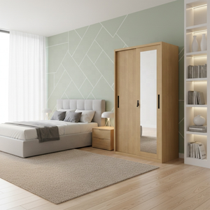 Armoire en acier personnalisée à 4 portes avec tiroirs <span class=keywords><strong>de</strong></span> rangement pour l'organisation des ensembles <span class=keywords><strong>de</strong></span> meubles <span class=keywords><strong>de</strong></span> chambre principale - Product Image 1