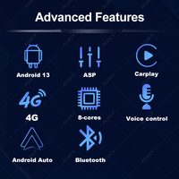 Bouton poussoir Version Android autoradio pour universel 4G WIFI GPS lecteur de voiture sans fil Carplay RDS BT lumière colorée autoradio
