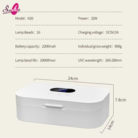 Boîte de stérilisation rechargeable 32W pour outils à ongles, grande capacité, armoire de stérilisation pour manucure, batterie 2200 mAh pour usage commercial en salon