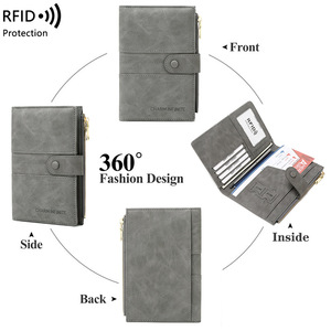 Porta Passaporto <span class=keywords><strong>in</strong></span> PU con Protezione RFID, Portafoglio da Viaggio con Multi Scomparti per Carte, Slot per SIM, <span class=keywords><strong>Tasca</strong></span> per Penna, <span class=keywords><strong>Tasca</strong></span> con Cerniera, Organizzatore per Documenti di Viaggio - Product Image 6