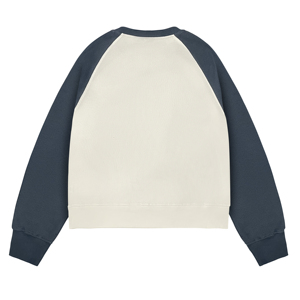 Sudadera Térmica de Punto para Hombre, Diseño Personalizado de Dos Tonos con Bloques de Color, Estampado Vintage, Manga Raglán, Cuello Redondo, Estilo Casual, para Venta al Por Mayor - Product Image 2