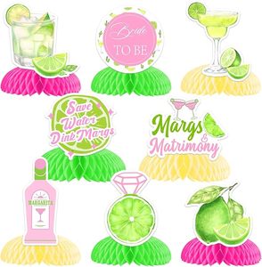 Centrotavola a nido d'ape per addio al nubilato, decorazioni per addio al nubilato con tema Margaritas e Matrimonio, topper da tavolo a forma di anello con diamante per cocktail al limone - Product Image 1