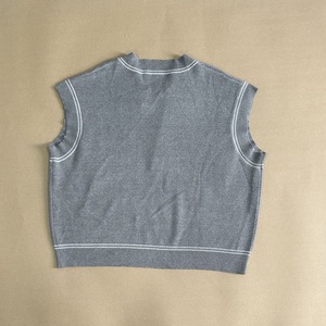 <b>Men's</b> Oversized V Neck <b>Sleeveless</b> <b>Sweater</b> Vest Knitted Acrylic Pullover Custom Logo Winter - Product Image 3