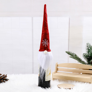 Christmas Decoration Creative Old Forester Champagne Desktop Atmosphere Decoration <b>Red</b> Wine Bottle Cover - Product Image 3