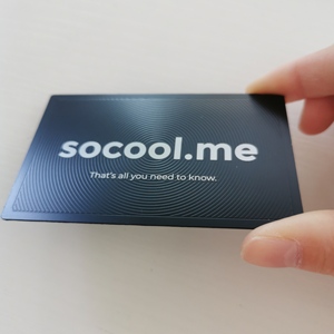 Cá nhân hoá logo thương hiệu và thông tin khắc laser 0.3mm 0.5mm 0.8mm Matte Đen Electroplated NFC thẻ kinh doanh kim loại - Product Image 6