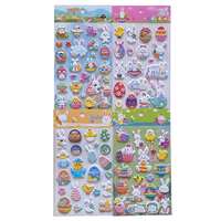 Enfants 3D Bulle Autocollant Dessin Animé Pâques Pvc Doux Mousse Puffy Autocollants Feuille