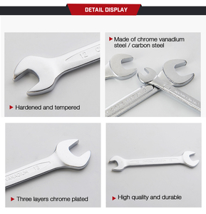 Metric DIY Grade Customizable Carbon Steel Chrome 17mm 21mm <b>Spanner</b> Wrench Set <b>Open</b> <b>End</b> 6/8/10/12pcs with OEM Option - Product Image 5