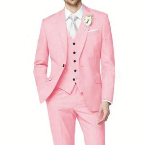 Trajes de Hombre, Traje de Etiqueta de 3 Piezas, Corte Entallado, Un Botón, Color Sólido, para Baile de Graduación, Boda, Fiesta, Blazer - Product Image 5