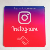 Plaque Instagram Premium Anti-Rayures RFID 13.56MHz NFC en Acrylique PVC pour Demande de Avis en Restaurant
