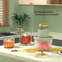 Hachoir Électrique 3-en-1 Portable 2.5L/0.8L/0.5L – Mini Robot Culinaire Multifonctionnel pour Viande et Légumes