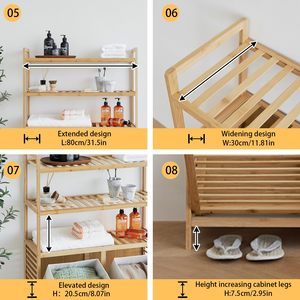 JQ Sang Trọng Giặt Hamper Tre Bẩn Quần Áo Lưu Trữ Hamper Phòng Tắm Shelvesbasket Giặt Giỏ Lưu Trữ Với Xử Lý - Product Image 5