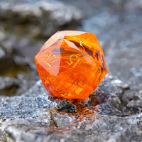 1 pièce – Ensemble de dés polyédriques faits à la main en verre cristal K9 multicolore orange, D6 D20 22mm, pour jeux de table Dungeons & Dragons