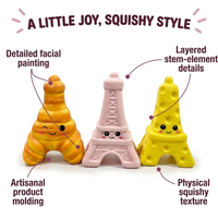 Jouet Squishy Tour Eiffel en forme de Croissant au Fromage, à remontée lente, pour le soulagement du stress et le plaisir sensoriel, pour enfants de 3 ans et plus et adultes