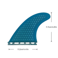 Ailerons de planche de surf G5 en nid d'abeille bleu de bonne qualité et bon marché, ailerons à languette unique à vendre
