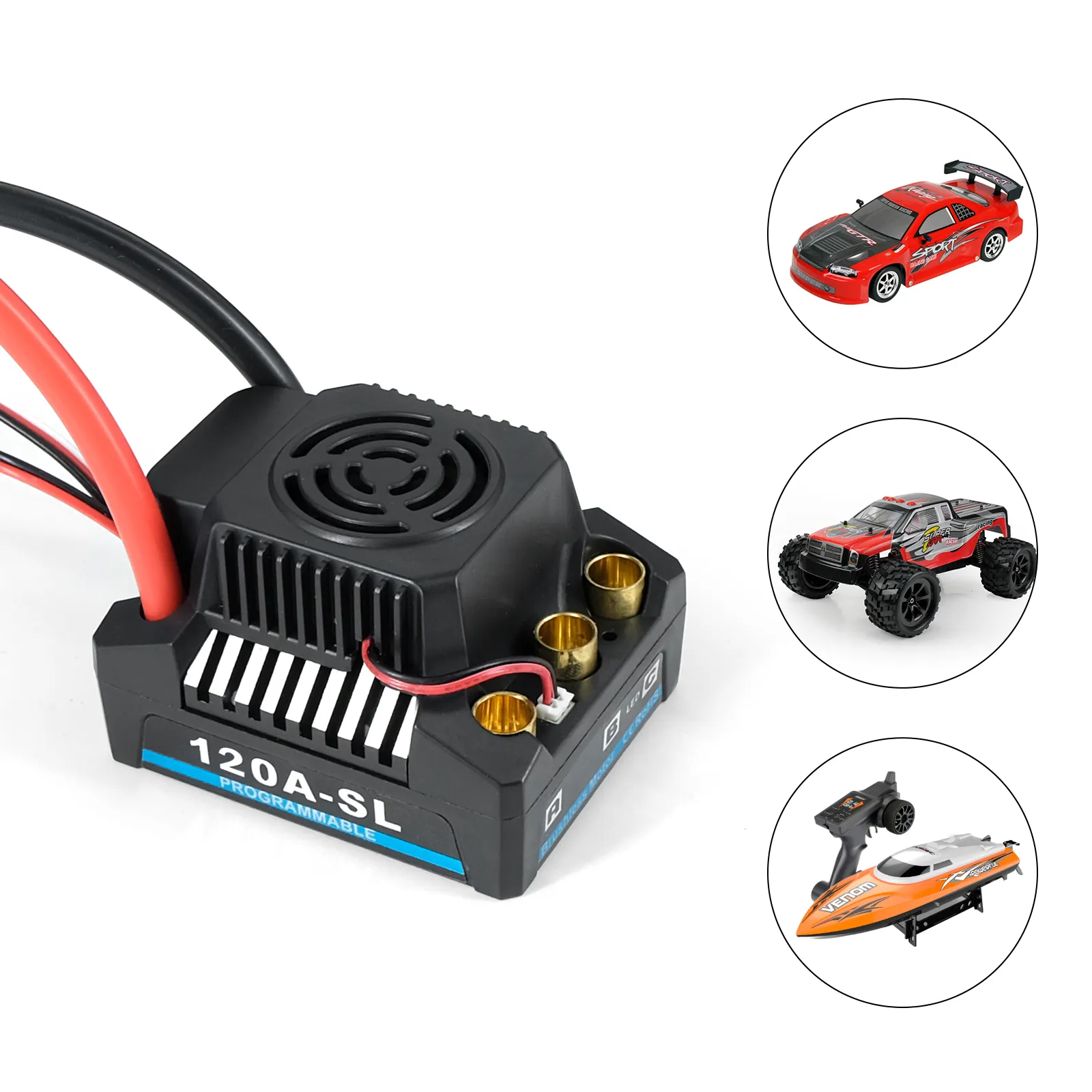 Platinum 120A 150A 4-6S Waterproof Brushless ESC with 5.8V-6.1V/3A BEC for 1/10 1/12 1/14 RC Car Truck Model Toys