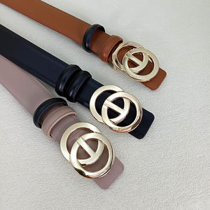 Cintos de Grife para Mulheres de Alta Qualidade e Luxo em Couro Genuíno Dupla Face Cinto Preto Versátil para Jeans Estilo para Vestido Cinto Caramelo - Product Image 2