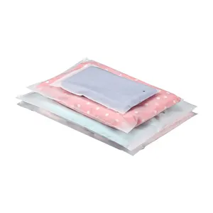 2024 New Style Clothing Frosted Zipper Bags Biodegradable Frosted Zipper Bags T-shirt Packaging Plastic Bag