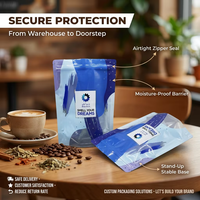 Sachet d'emballage en plastique refermable avec fenêtre transparente imprimée sur mesure, en aluminium, pour snacks
