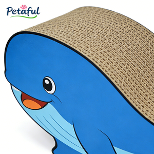 Wholesale Blue Whale Shape Modern <strong>Cat</strong> Scratcher Board Eco-Friendly Corrugated Cardboard Sustainable Durable Carton Packaging - Product Image 5