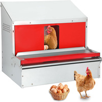 Boîtes à poules empilables à 2 niveaux en acier galvanisé argenté, robustes, faciles à nettoyer, personnalisées par JH-Mech