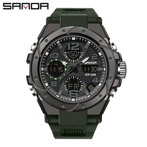 Montre numérique LED pour homme SANDA 3192 avec cadran carré, multifonction, mesure de la température, bracelet en acier, montre sportive pour homme, cadeau - Product Image 6