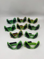 Lunettes de soleil de fête en plastique Alien à lumière incandescente, verres noirs, style ET cool pour les fêtes, la danse et Halloween