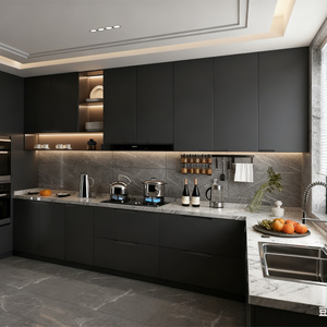 Mobile da Cucina di Lusso Sophia in Legno, Corpo in Truciolato, Ante Senza Vernice, Pannello in Fibra ad Alta Densità, Mobile Moderno in Legno Verniciato - Product Image 3