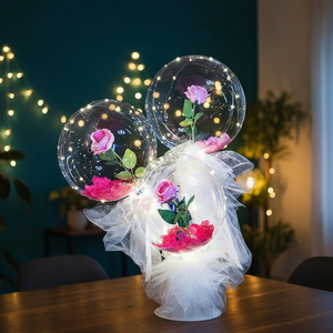 Decoración Navideña al por Mayor, <span class=keywords><strong>Globos</strong></span> Inflables Transparentes <span class=keywords><strong>con</strong></span> Luces LED Multicolores y Varillas, Juego <span class=keywords><strong>de</strong></span> Regalo - Product Image 1