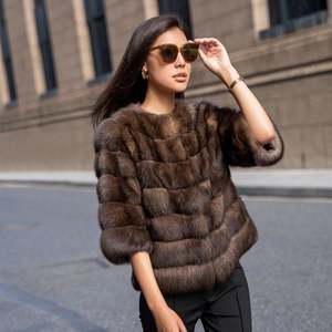 Venta al por mayor personalizado Real ruso Sable ocho mangas chaquetas <span class=keywords><strong>de</strong></span> piel <span class=keywords><strong>de</strong></span> invierno abrigos <span class=keywords><strong>de</strong></span> piel <span class=keywords><strong>de</strong></span> las mujeres - Product Image 1