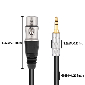 Câble Stéréo Professionnel 3,5 mm vers XLR Équilibré pour Console <span class=keywords><strong>de</strong></span> <span class=keywords><strong>Mixage</strong></span> et Alimentation Phantom - Product Image 1