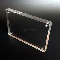 Cadre photo magnétique en acrylique transparent poli, avec aimant puissant amovible pour insertion de photos, idéal pour la décoration intérieure et les souvenirs