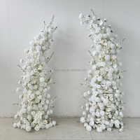 Arche florale en soie blanche artificielle en gros pour la décoration de scène de mariage, d'événements et de fêtes