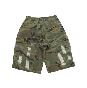 Pantalones Cortos Cargo de Camuflaje para Hombre, Diseño Desgarrado, Cintura Media, Transpirables, Estilo Urbano, Servicio OEM Disponible - Product Image 4