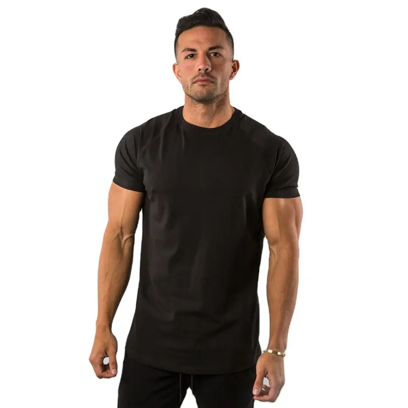 Camiseta de los hombres Tee Tops venta al por mayor de la manga corta de encargo transpirable Deporte Fitness muscular culturismo gimnasio T camisa