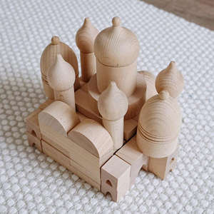 Giocattoli in Legno per Bambini, Set di Costruzioni Educativi a Tema Islamico, Blocchi Naturali per Costruire un Castello dei Sogni - Product Image 2
