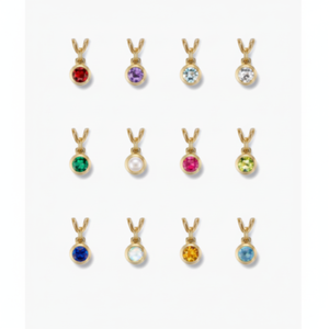 Pendentif Sia tendance avec pierre de naissance, chaînes en rhodium, platine et or rose, orné de diamants et de zircons d'eau douce, pour chrétiens orthodoxes - Product Image 1