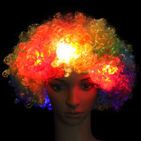 Lumineux LED Flash Fan Headgear Hat Explosive Clown Perruque pour le plaisir pour les célébrations de Noël