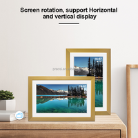 Frameo 15.6 "cadre photo numérique WiFi intelligent en bois montable au mur écran tactile IPS rotation automatique partager l'image vidéo via l'application