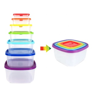 2022 Hot Selling Nest Plastic Food Storage Containers Set Bento Box Style Sandwich and Snack Lunch Kit stackable bento lunch box