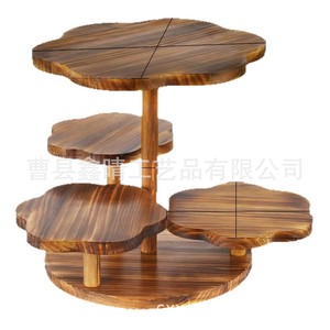 Soporte de Madera para Plantas de Varios Niveles, 3 Pisos, Forma Poligonal, Tipo Vertical, Ecológico, Organizador de Almacenamiento para el Hogar, Exhibidor de Pasteles para Escritorio - Product Image 2