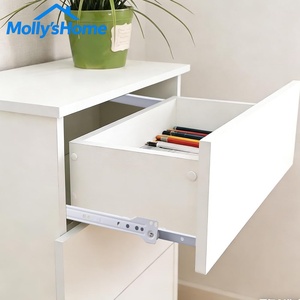 Rieles Deslizantes para Cajones de <span class=keywords><strong>Cocina</strong></span> de Acero Laminado en Frío, Funcionales y Confiables, con Ruedas Blancas, Kit de Montaje para Gabinetes y Cómodas - Product Image 5