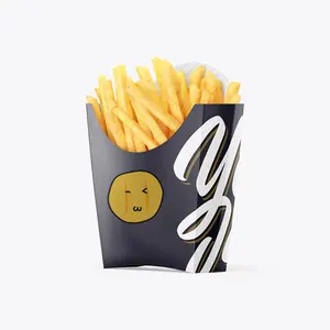 LOKYO 음식 급료 테이크아웃 로고를 가진 처분할 수 있는 kraft 종이 마분지 주문 칩 감자 튀김 포장 상자