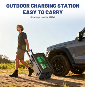 Générateur de camping solaire sans fil avec recharge sans fil, batterie LiFePO4 3840Wh tout-en-un, station d'alimentation portable 1500W 2500W 3000W 5000W - Product Image 2
