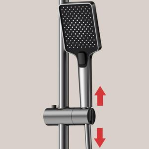 Usine pas cher <span class=keywords><strong>prix</strong></span> atmosphère lumière pistolet gris salle de bain Piano affichage numérique robinet douche pluie 4 fonction système ensemble - Product Image 2