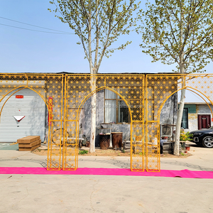 Support de cadre en acier inoxydable moderne lisse sculpture creuse toile de fond mentale décorative vente d'usine pour la décoration de scène de mariage - Product Image 2