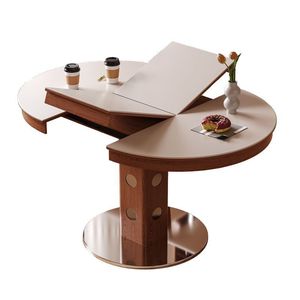 Extendable Oval <b>Folding</b> <b>Dining</b> <b>Table</b> Solid Wood Vintage Style For Small Homes And Apartments - Product Image 5